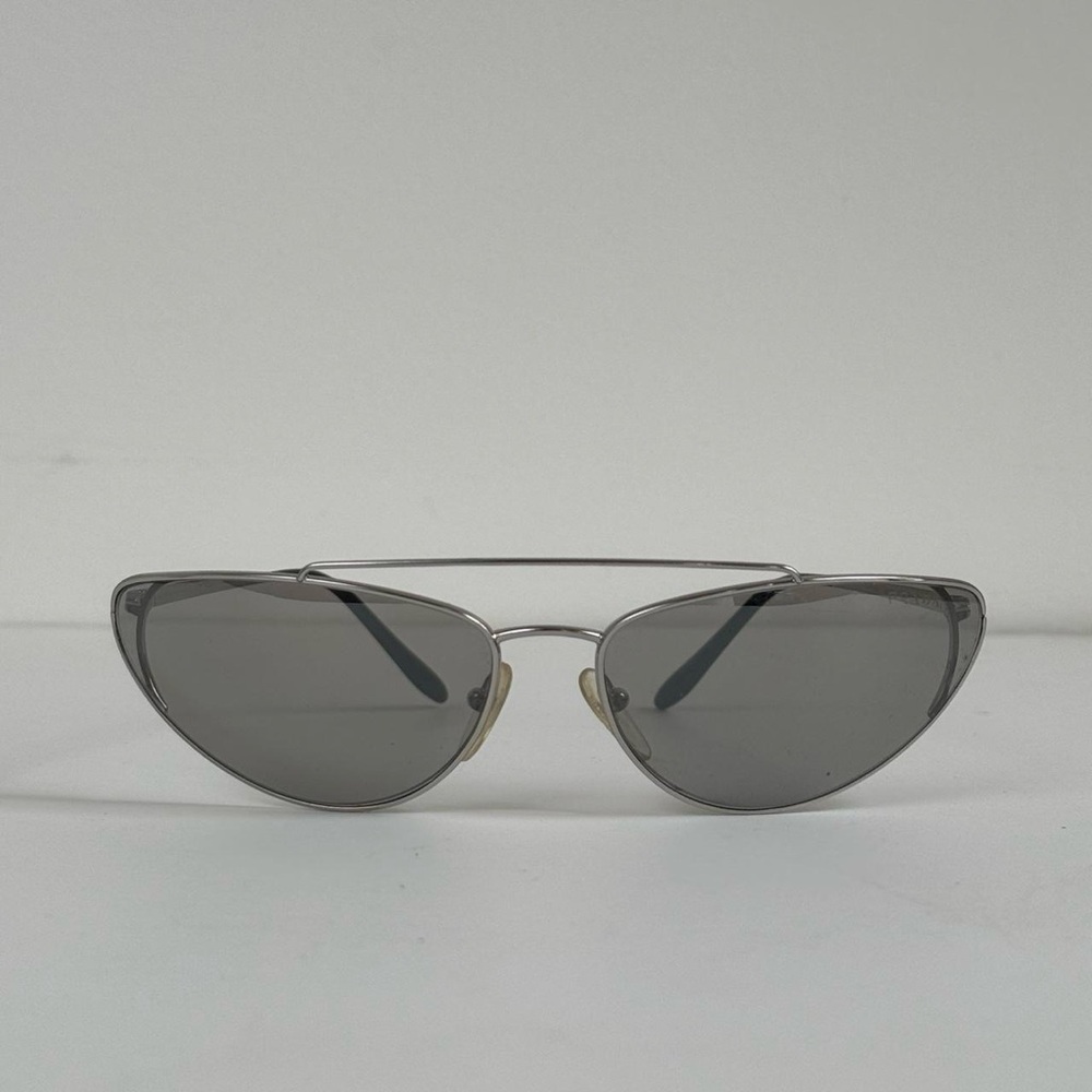 PRADA Aviator Silver Metal Sunglasses with Gray Lenses - Picture 3 of 8